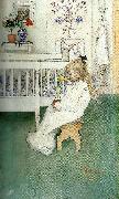 Carl Larsson i nattskjortan oil painting reproduction